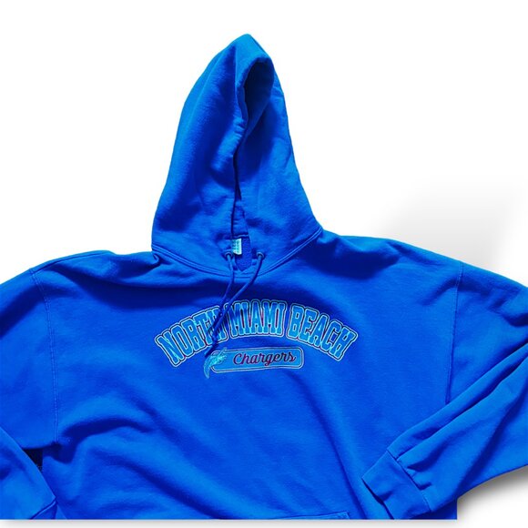 Vibrant Blue Hoodie with North Miami Beach Chargers Graphic - Size Large - Picture 10 of 13